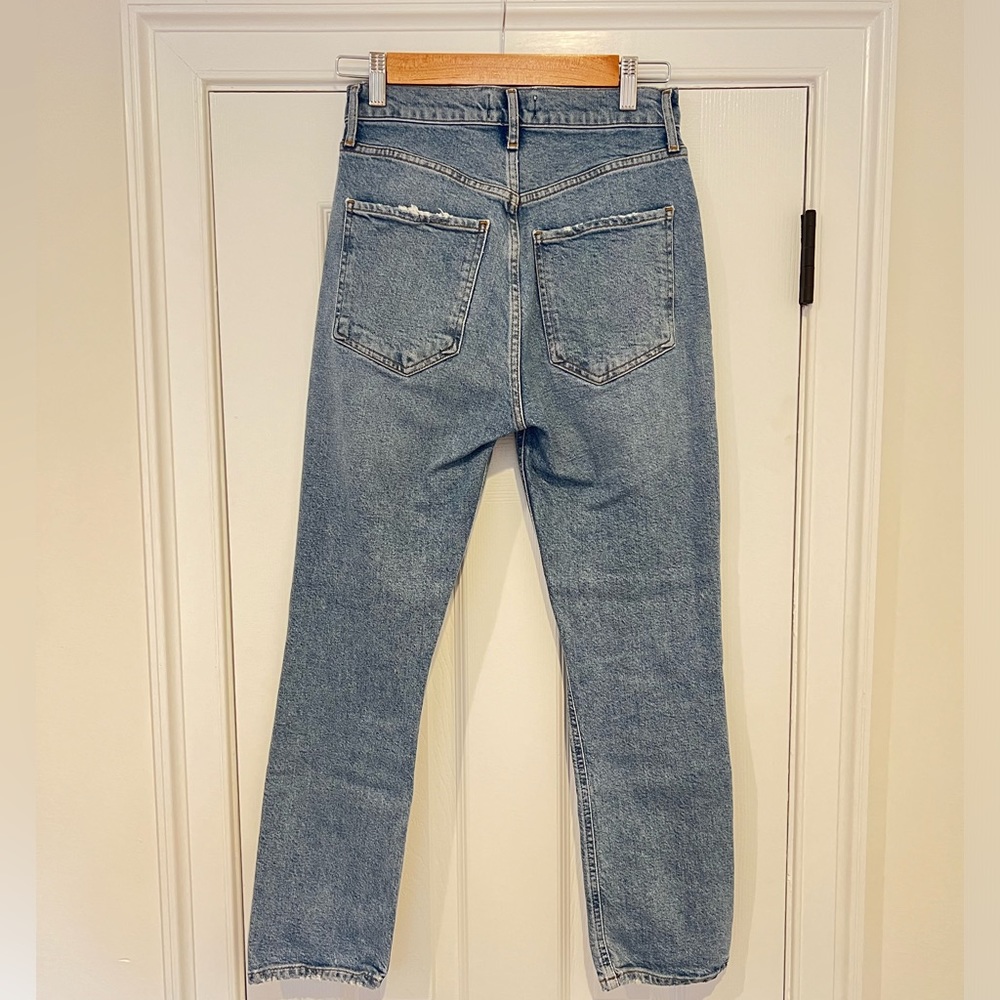 Agolde Riley High Rise Straight Ripped Jeans - Picture 2 of 3